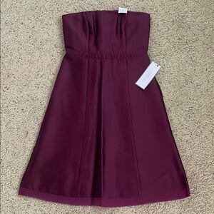 J. Crew Burgundy Strapless A-Line Dress for Weddings